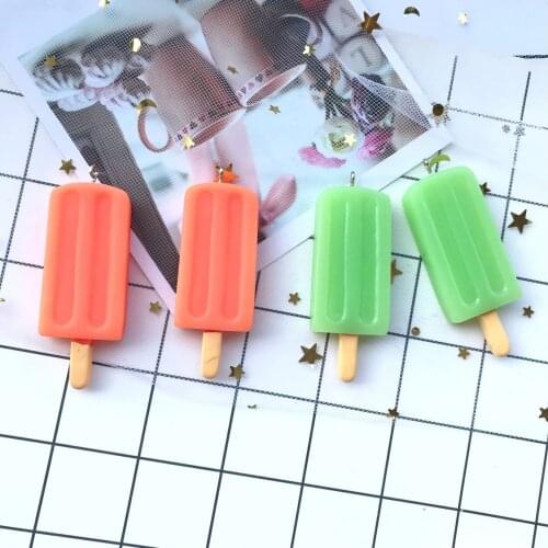 57*23mm 4pcs new resin Ice cream necklace charms keychain pendant necklace pendant for DIY decoration