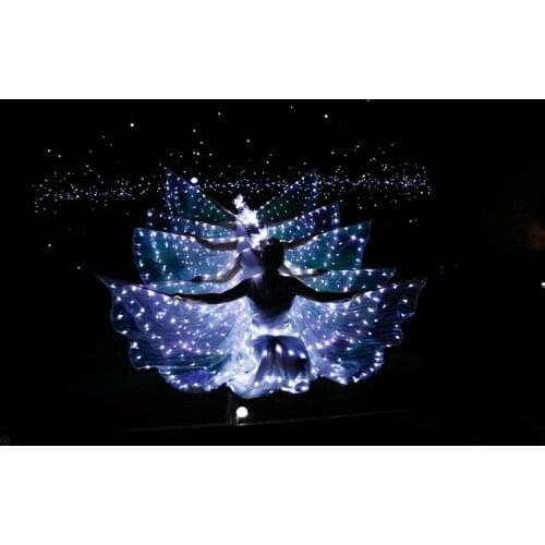 LED luminous wings Ballet Costume Fluorescent butterfly dance Cloak Dance Costume Belly Dance cloak prop