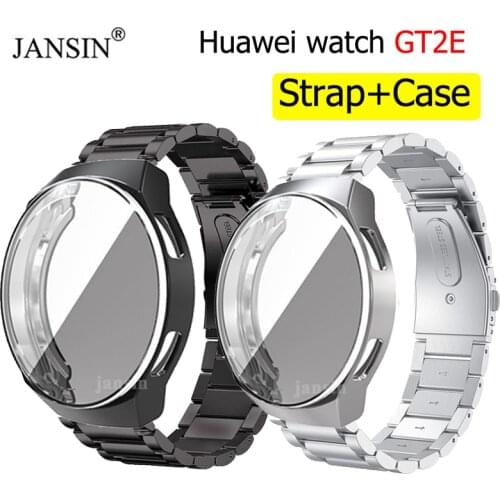 Case+Metal Strap For Huawei Watch GT 2e Case Protector Wrist Strap Band For Huawei Watch GT2e Stainless Steel Bracelet Accessory