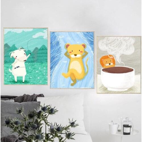 GATYZTORY 3PC Painting By Numbers Kits For Adults Cute Sleep Animals Oil Picture By Number Handmade Home Living Room Wall Arts