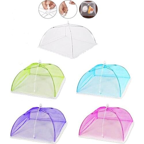 Food Covers Mesh Foldable Kitchen Anti Fly Mosquito Tent Dome Net Umbrella Picnic Protect Dish Cover Kitchen Accessories