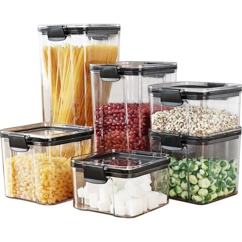 Kitchen Storage Box Food Storage Stackable Refrigerator Noodle Box Container Plastic Multigrain Nuts Transparent Sealed Jar