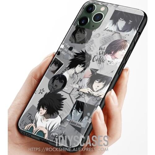 L Death Note Anime Aesthetic Glass Soft Silicone Phone Case FOR IPhone SE 6s 7 8 Plus X XR XS 11 12 Mini Pro Max Cover Shell