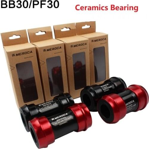 MEROCA BB30 PF30 73/68mm*42mm 46mm Ceramics Bearing Bottom Bracket shi-mano Crankset 24mm GXP 24/22mm Crank Chainwheel Black/Red