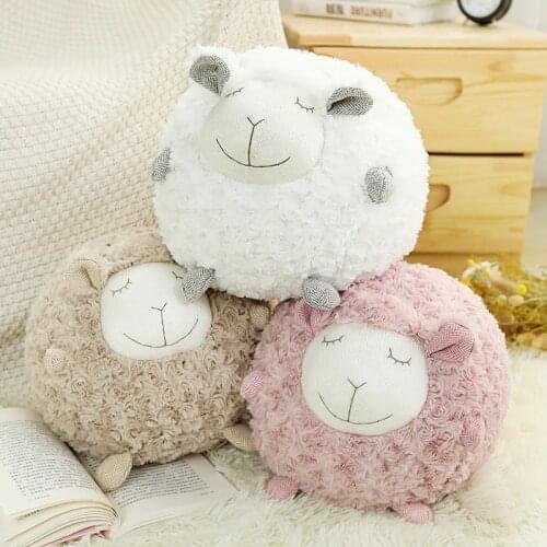 Cute Lamb Plush Pillow Soft Stuffed Cartoon Animal Sheep Toy High Quality Doll Baby Accomapny Toy Sleeping Pillow Kid Girls Gift