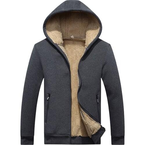 Men Lamb cashmere sweatshirts mens thickened sweatshirts mens cashmere hoodies casual zipper men cardigan Winter sweatshirts