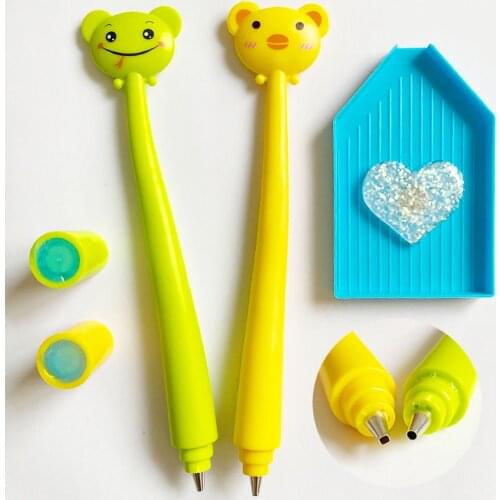 Diamond Painting Pen Square and Round Tip Point Drill Pens with Sticky Wax, 5D Diamond Painting Jewels Picker Tool