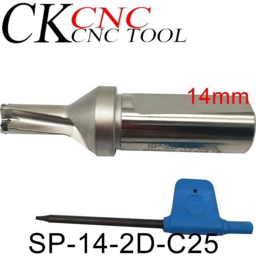 SP-14-2D-C25 U-type indexable drill bit violent drill bit indexable quick drill hole drill 14mm C25-2D FOR SPMG050204 U-type