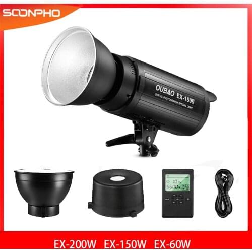 Soonpho LED Video Light EX60W EX150W EX200W 5600K Cool White Version Flash Canon Continuous Light Bowens Mount for Studio Video