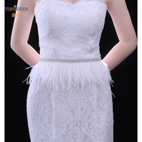 TOPQUEEN S496A Designer Belts Feather Wedding Stash Belt Wedding Bridal Belt Wedding Belt for Bridesmaids Soardream Wedding Belt