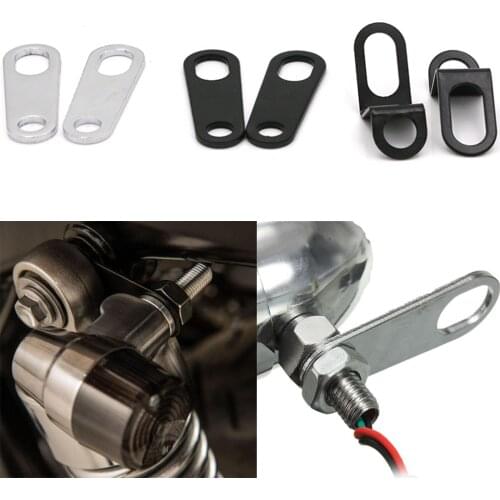 2PCS Universal Motorcycle Turn Signal Lights Brackets Motorbike Indicator Lamps Holder Fork Lamp Mount Clamps Metal Accessories