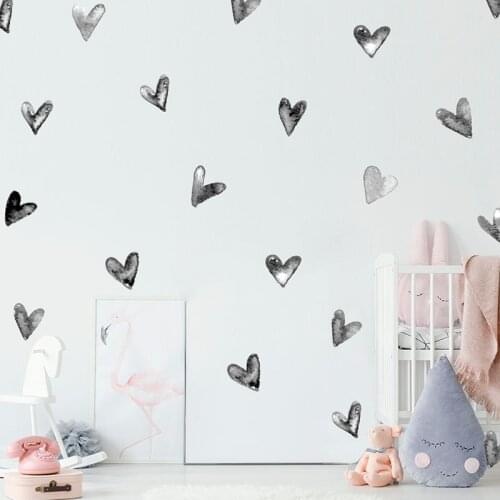 Heart/Geometry Waterproof Wall Sticker Home Decals PVC Nordic Style Multi-function 6 Sheet Children Room Decoration Removable
