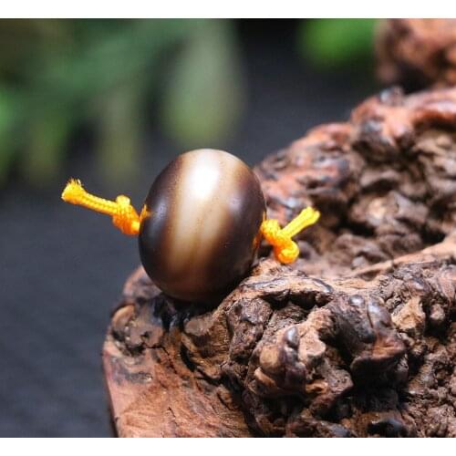 Magic Tibetan Top old Agate Cinnabar 1 line Healer Medicine dZi Bead zhang