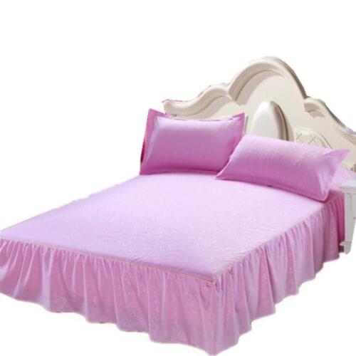 European bed Solid bed cover sheets bed cotton quilted lace bedspread 3pcs lace bed sheet