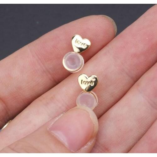 10Pcs Heart Love Magic Earring Lifters Earring Lifts Backs Adjustable Hypoallergenic Earring Nuts Ear Lobe Support