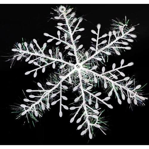 12pcs 3D PVC Christmas Artificial Snowflake Christmas Tree Decor Snowflakes Strings Hanging Pendants DIY Wedding Birthday Decor