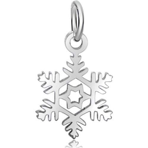 2017 New DIY Jewelry 316l Stainless Steel Snowflake Charm Pendants for Bracelet Necklace Jewelry Making