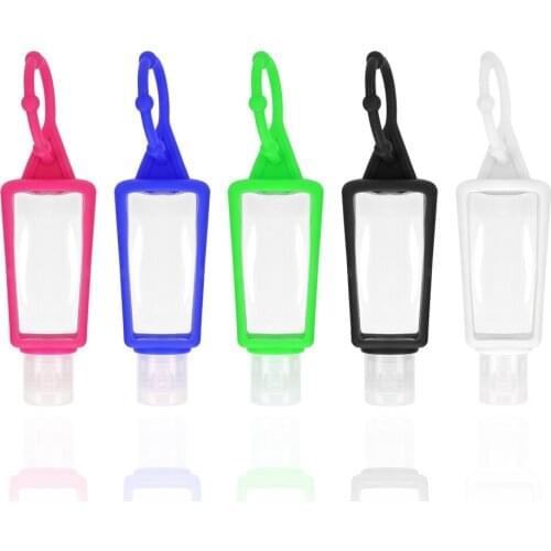 5pcs 30ml Silicone Mini Hand Sanitizer Hand Gel Holder Portable Safe Gel Holder Shampoo Soap Dispenser Bottle Random Color
