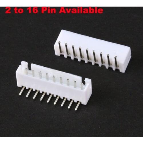 50pcs XH2.54 Connectors Curved Needle Side Entry Header Pin 2.54MM Pitch Curved Needle Connector Wire Adaptor 2 To 16 Pin