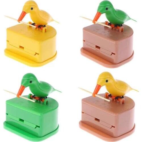 Automatic Toothpick Holder Dispenser Cute Bird Toothpick Dispenser Gag Gift Cleaning Teeth Table Decoration Toothpick Box
