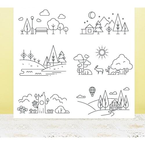 AZSG Quiet Scenery Clear Stamps For DIY Scrapbooking/Card Making/Album Decorative Silicone Stamp Crafts