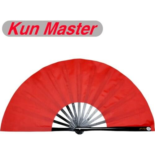 Kun Master 34 Cm Bamboo Chinese Kung Fu Tai Chi Fan With Red Cover Black Staves