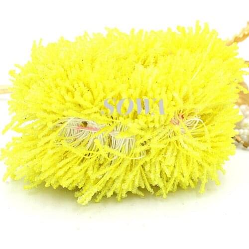 Free Shipping Hot Sales 1800pcs/Lot Artificial Light Yellow Glass Flower Stamen Pistil Cake Decoration Craft DIY