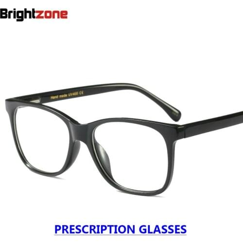 Brightzone European American Style Big Size Unisex Full Rim Spring Hinge Black Prescription Glasses Eyeglasses Oculos60-15-145mm