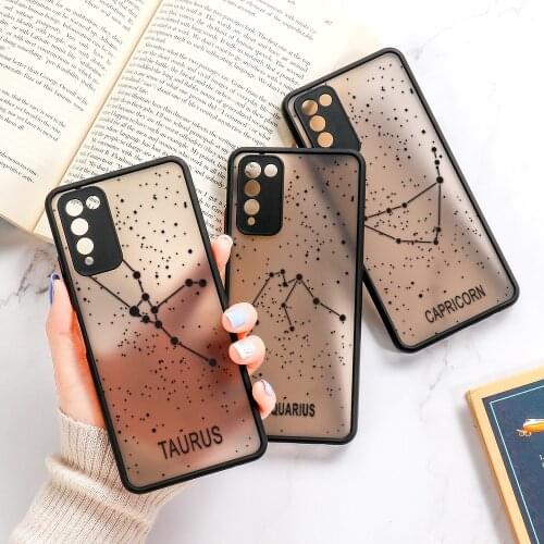 Twelve Constellations Phone Case For Huawei P40 Lite P30 Shockproof Bumper Matte Cover For Y9 Y6 2019 Nova 7 5i Pro Honor 8X 9A