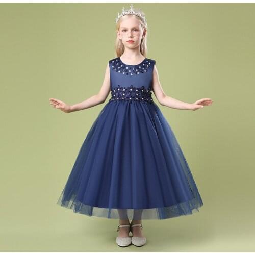 Children Red Beading Tutu Princess Birthday Party Prom Wedding Evening Infant Summer Dress Ball Gown Vestidos Baby Girls Clothes