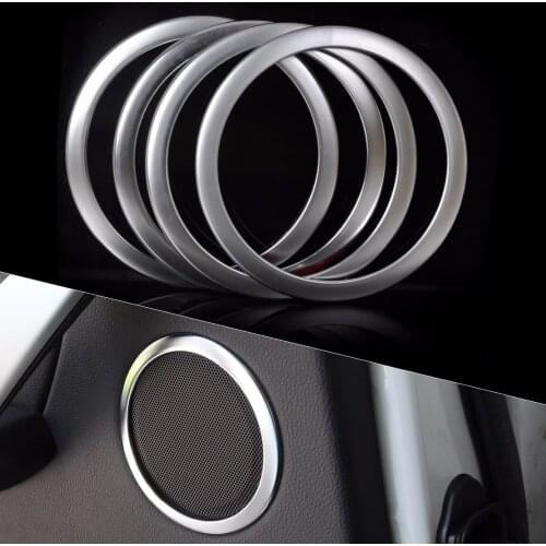 DWCX 4Pcs Chrome Silver Interior Door Stereo Speaker Sound Trim Cover Decoration Ring For BMW 3 Series F30 F34 320i 328i 2012
