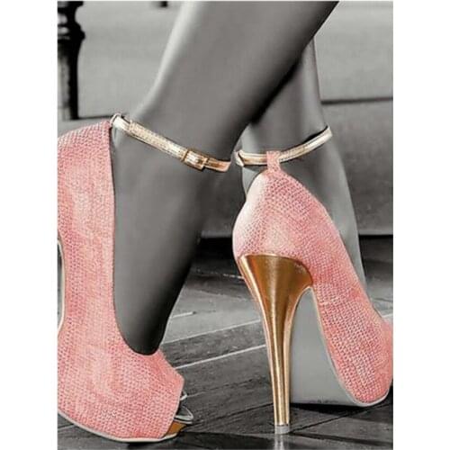 DIY 3D Diamond Painting Cross Stitch Pattern Rhinestones Elegant High-heeled Shoes Pink Full Diamond Embroidery Kits WG1220