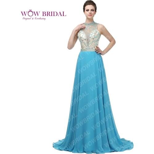 Limited Sale!!!!Wowbridal 2021 New Arrival Beaded Long Evening Dress Beaded Chiffon Long Backless Formal Dress robe de soiree