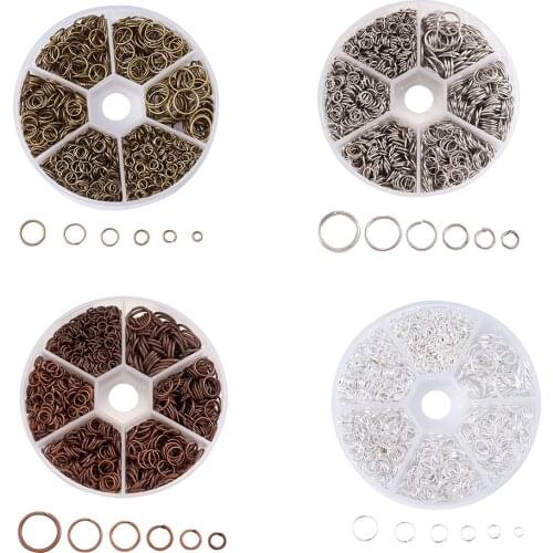 Pandahall Approx 1600pcs/box 4~10x0.7~1mm Iron Silver Open Jump Rings Split Ring Connector Key Chain for DIY Jewelry Findings