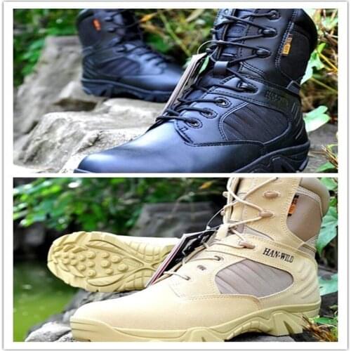 2017 mens Tactical boots desert fighting outdoor robots hiking travel plant leather autumn ankle boots winter boots