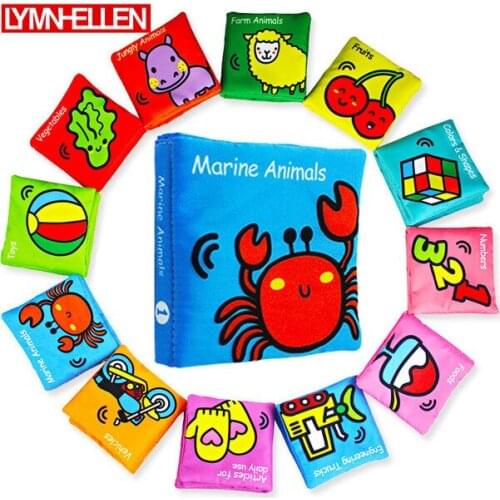 Set Baby Cognitive Cloth Book Children Puzzle Tearing Toy Early Education Quiet Book Baby Bed Toys for 0-12 Months Kids