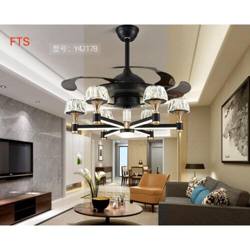 Fan Light Invisible Chandelier Hotel Living Room Light Luxury Modern Simple Nordic Bedroom Fan Fan Chandelier