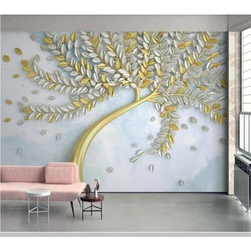 Papel de parede 3d stereo luxury golden embossed tree wallpaper,living room children bedroom wall papers home decor mural