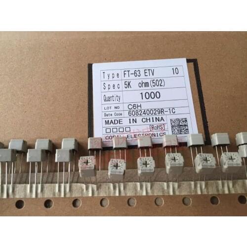 Original new 100% FT-63 precision adjustable resistor 5K 502 potentiometer fine-tuning one row (SWITCH)