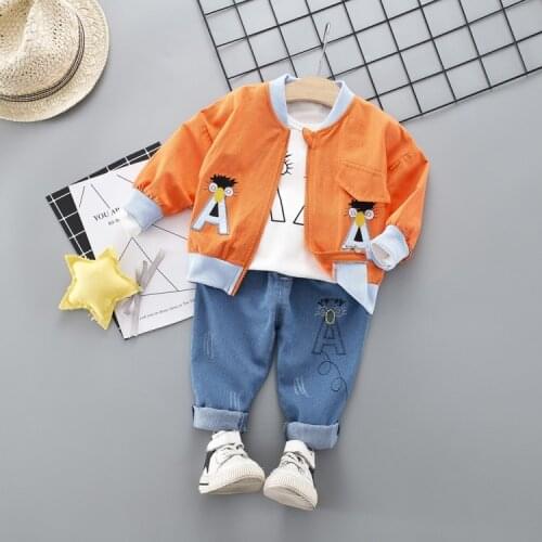 2020 Autumn Winter Baby Clothing Sets Boys Clothes Sets Boys Sport Coat+shirt+pants 3Pcs/Sets Children Tracksuit Set 0-5 Years
