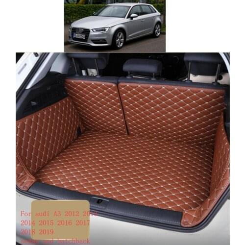 Luxury fiber leather car trunk mat for audi a3 8V 2012 2013 2014 2015 2016 2017 2018 2019 car styling car accessories