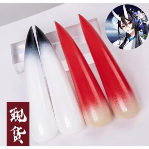 Yin and Yang Division Hand Tour Cosplay Girl Red Shadow Devil Sabre Horns Head Clip Headwear Hairwear cosplay Accessories