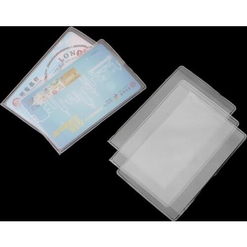 Y166 20Pcs Rectangle Clear Plastic Work Badge Credit Card Holder Protective Case