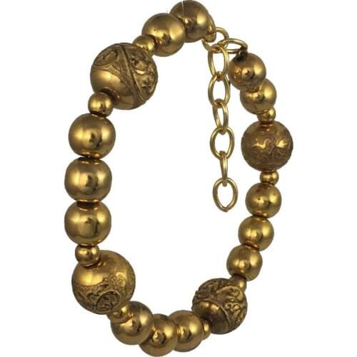 Bracelet 24k gold-painted glass beaded handmade woman fashion jewelry made in Turkey