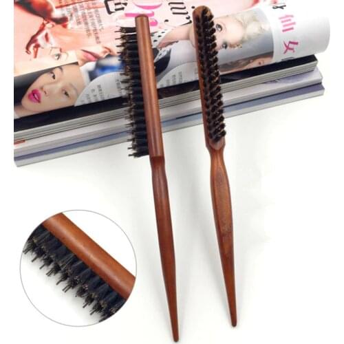 1Pcs Pro Hair Brush Wood Handle Fluffy Bristle Comb Dish Hairdressing brush Hairstyle Barber Scalp Massage Hair Styling Tool ty