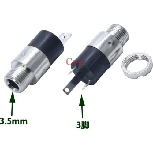 10PCS PJ392 3.5mm Stereo Female Sockect Jack with Screw Audio Headphone Connector for Mobile Phone MP3/MP4 Player CZYC