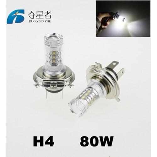 2X Motorcycle Bike 800LM H4 80W CREE Chips LED HeadLight H/L Head Beam bulb White H097 Car LED Fog Lamp Running Light Bulbs