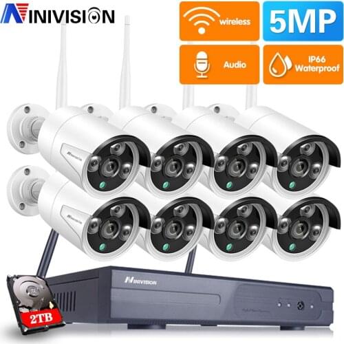 8 Channel Outdoor CCTV Security Camera Wifi Wireless System 5MP 8CH Wifi NVR Kit Waterproof IP Camera Video Surveillance Set