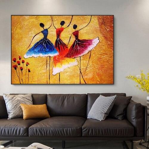 Abstract Dancing Girl Oil Painting Printed on Canvas Figure Art Wall Poster Pictures for Living Room Home Decoration Cuadros
