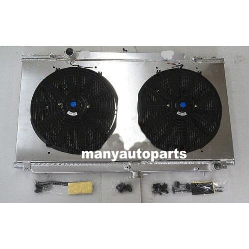 Aluminum Radiator+Shroud+Fans for Nissan GU PATROL Y61 petrol 4.5L 1997-2001 MT 98 99 00 01